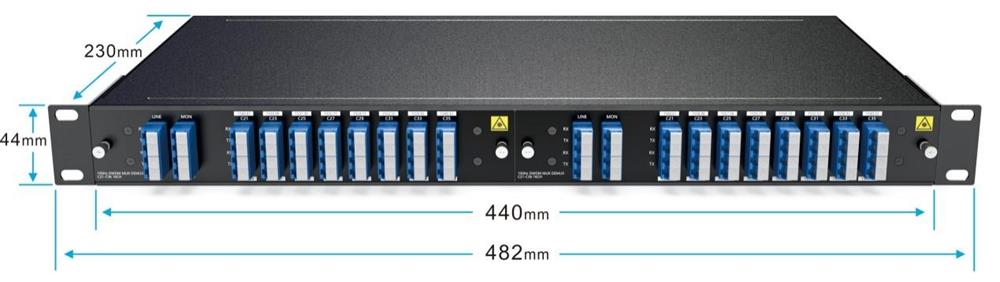 Dual Fiber 16CH C21-C36 DWDM MUX DEMUX
