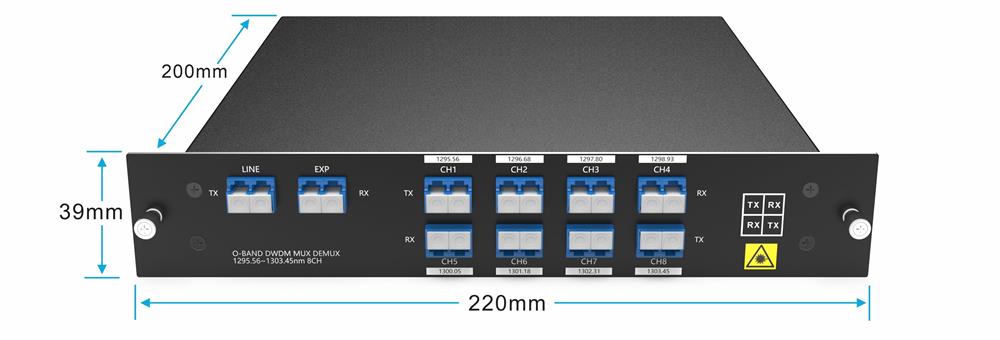 Dual Fiber 8CH O-BAND DWDM MUX DEMUX