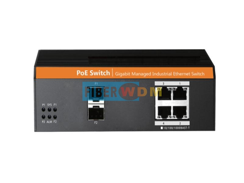 2-оптический 4-электрический гигабитный промышленный коммутатор Ethernet FW104GS-2F