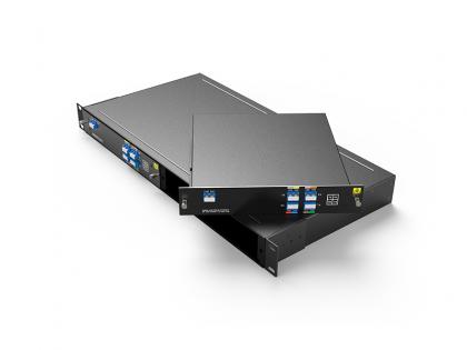  Single Fiber 4Channels(8waves) 1470-1610nm CWDM MUX/DEMUX , LC/UPC, Plug-in LGX Box and 2slot 1U Rack .