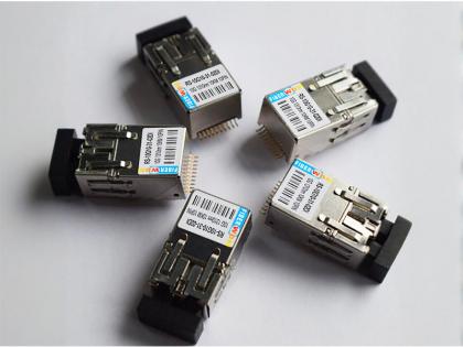  10G 1310nm 10KM Dual-Fiber Industrial-Grade 10PIN Surface-Mount Miniaturized Optical Transceiver .